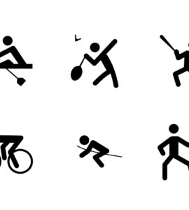 Différents sports en icônes.
