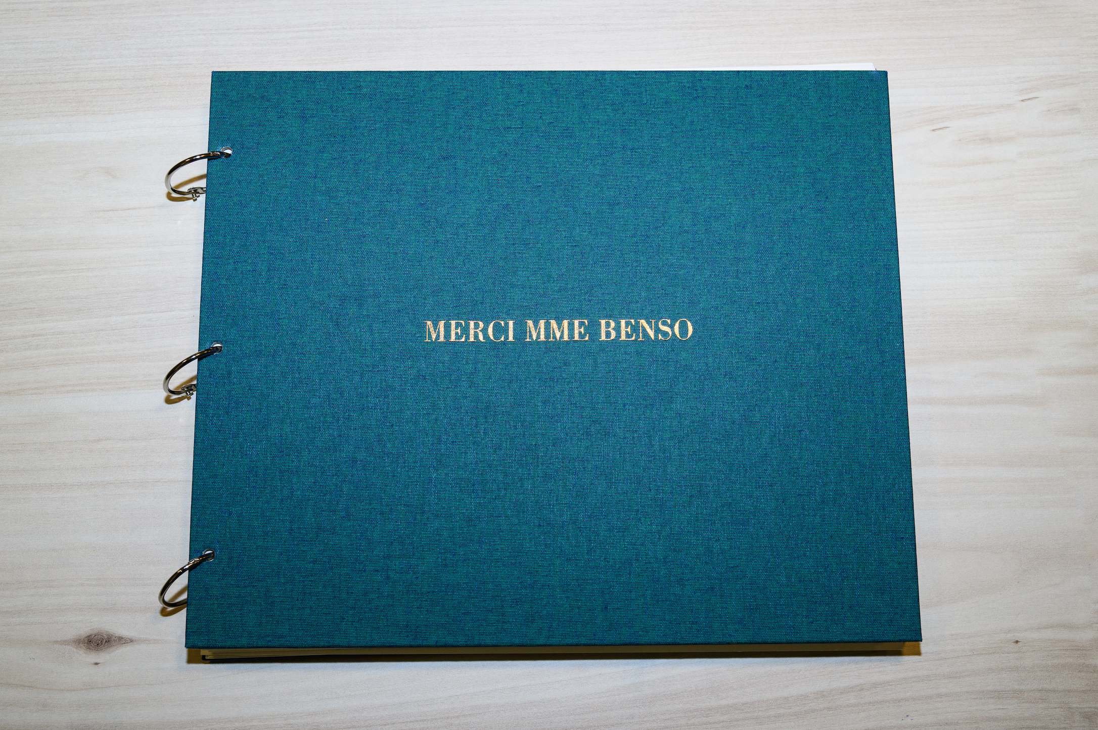 Livre d'or offert à Mme Benso